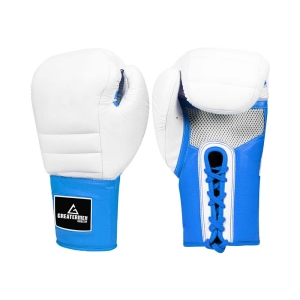 GREATERMEN LACE-UP GLOVES WHITE BLUE