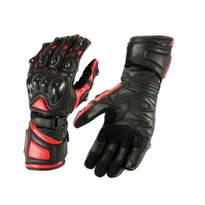 GREATERMEN BLACK & RED MOTORBIKE GLOVES