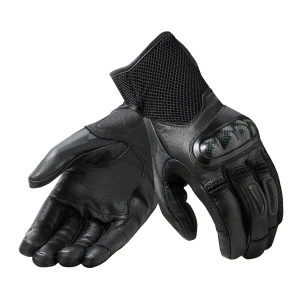 GREATERMEN LEATHER BLACK MOTORBIKE GLOVES